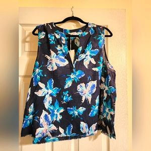 Carve popover sleeveless top XL